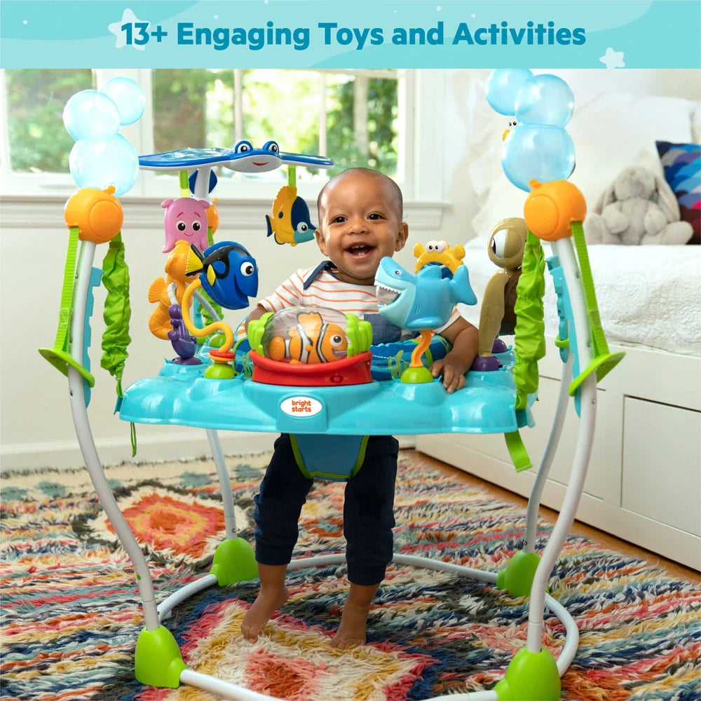 Ocean-Themed Baby Activity Jumper – 360° Rotating Seat & 13+ Sensory Toys