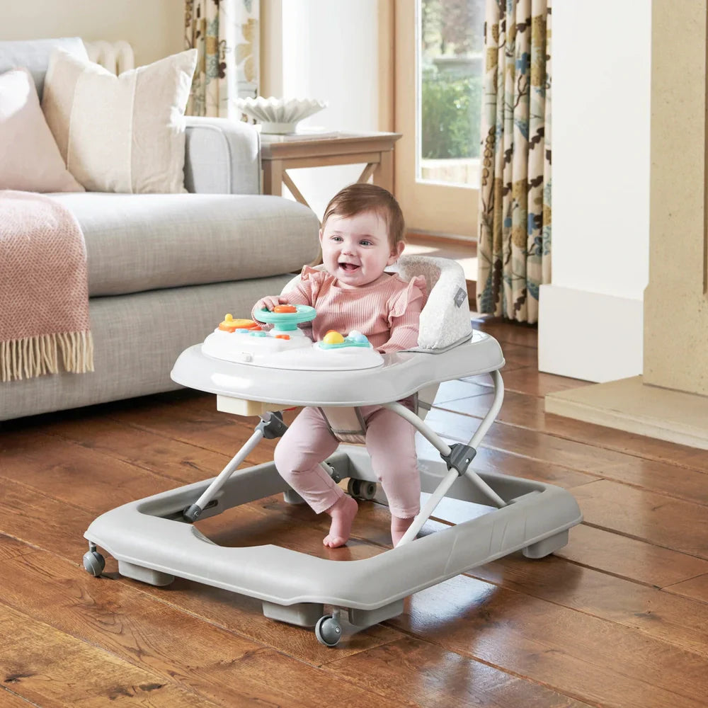 Baby Activity Walker with Interactive Play Tray – Adjustable, Foldable, and Safe for Early Walking