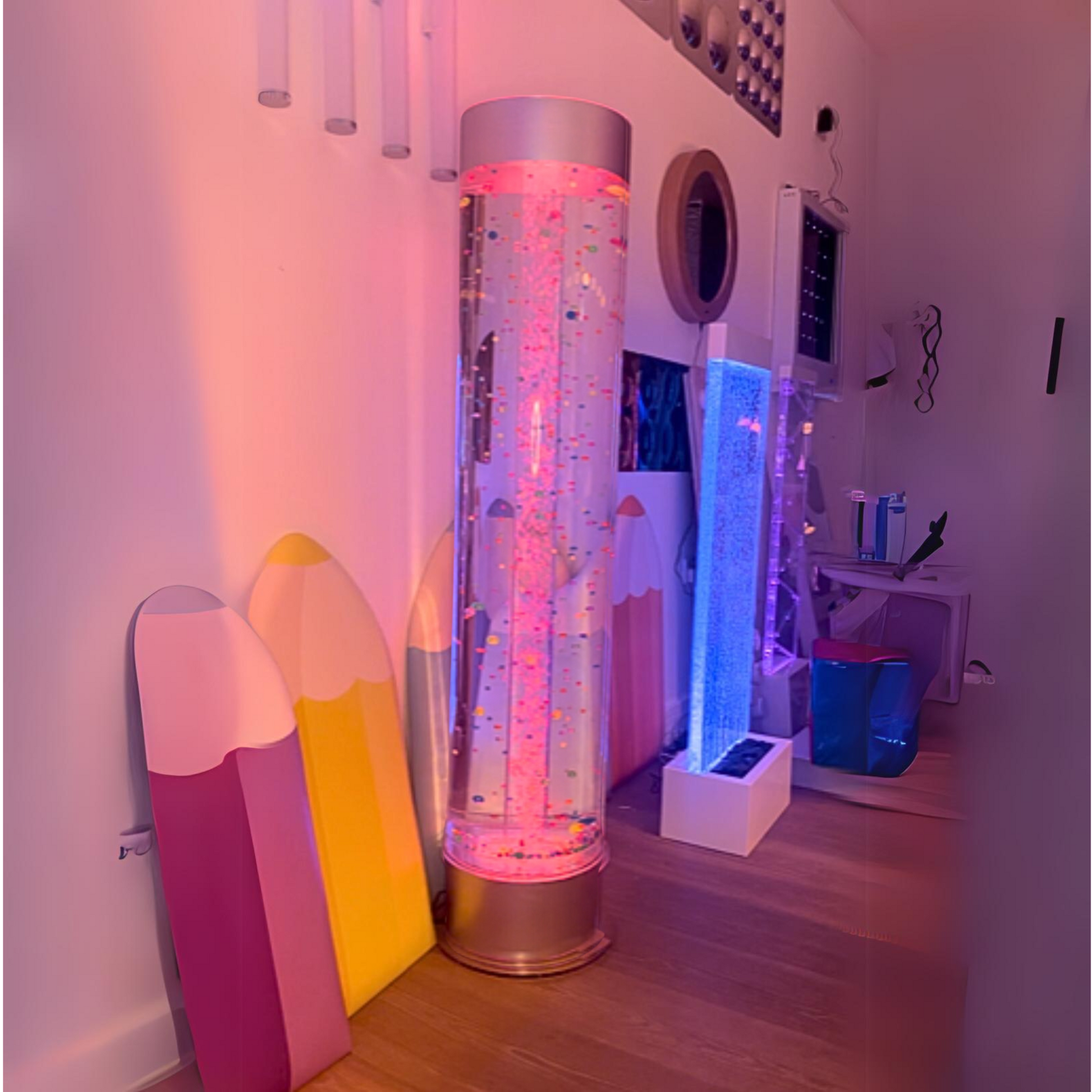 Playlearn Jumbo Bubble Tube Extra Wide with Floating Balls and Remote 1.5m Tall x 30cm Dia.