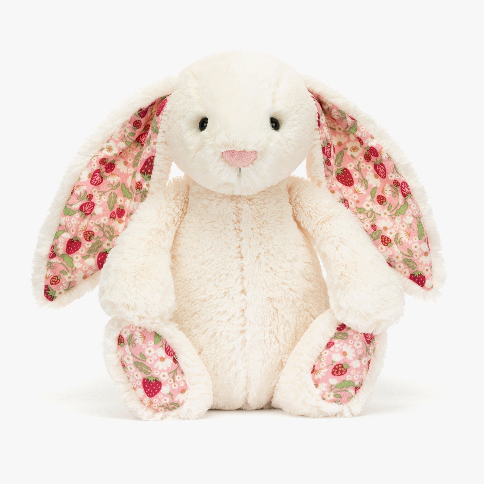Strawberry Patch Plush Bunny – Soft Cuddly Toy with Floral Ears for Kids & Gifts