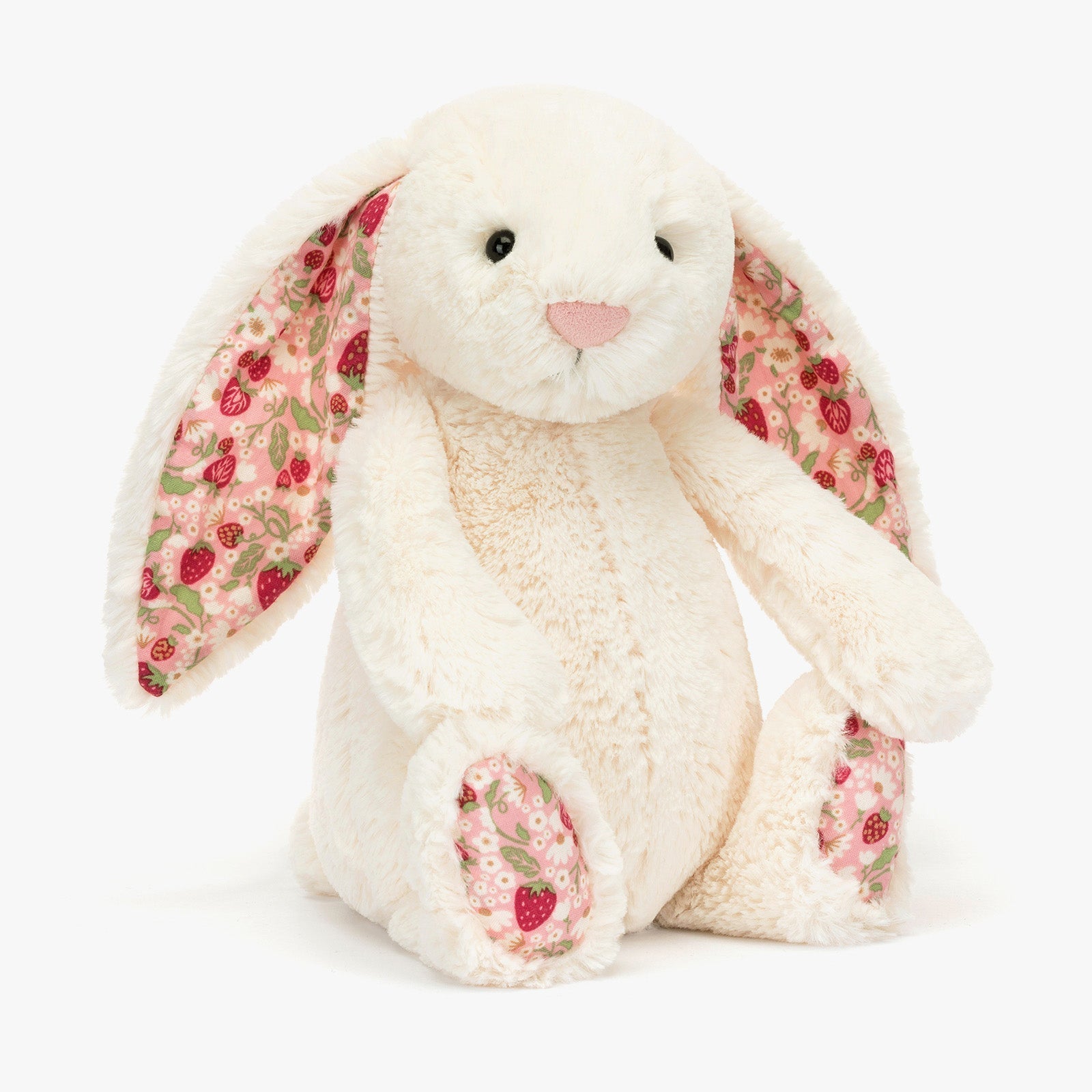 Strawberry Patch Plush Bunny – Soft Cuddly Toy with Floral Ears for Kids & Gifts
