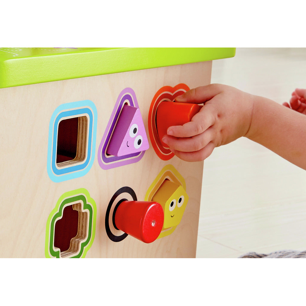 5-in-1 Wooden Activity Cube for Toddlers – Educational Motor Skills Toy