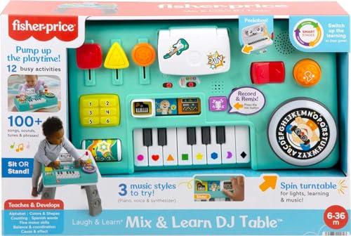 Fisher-Price Baby & Toddler Toy Laugh & Learn Mix & Learn DJ Table Musical Activity Center with Lights & Sounds for Infants Ages 6+ Months