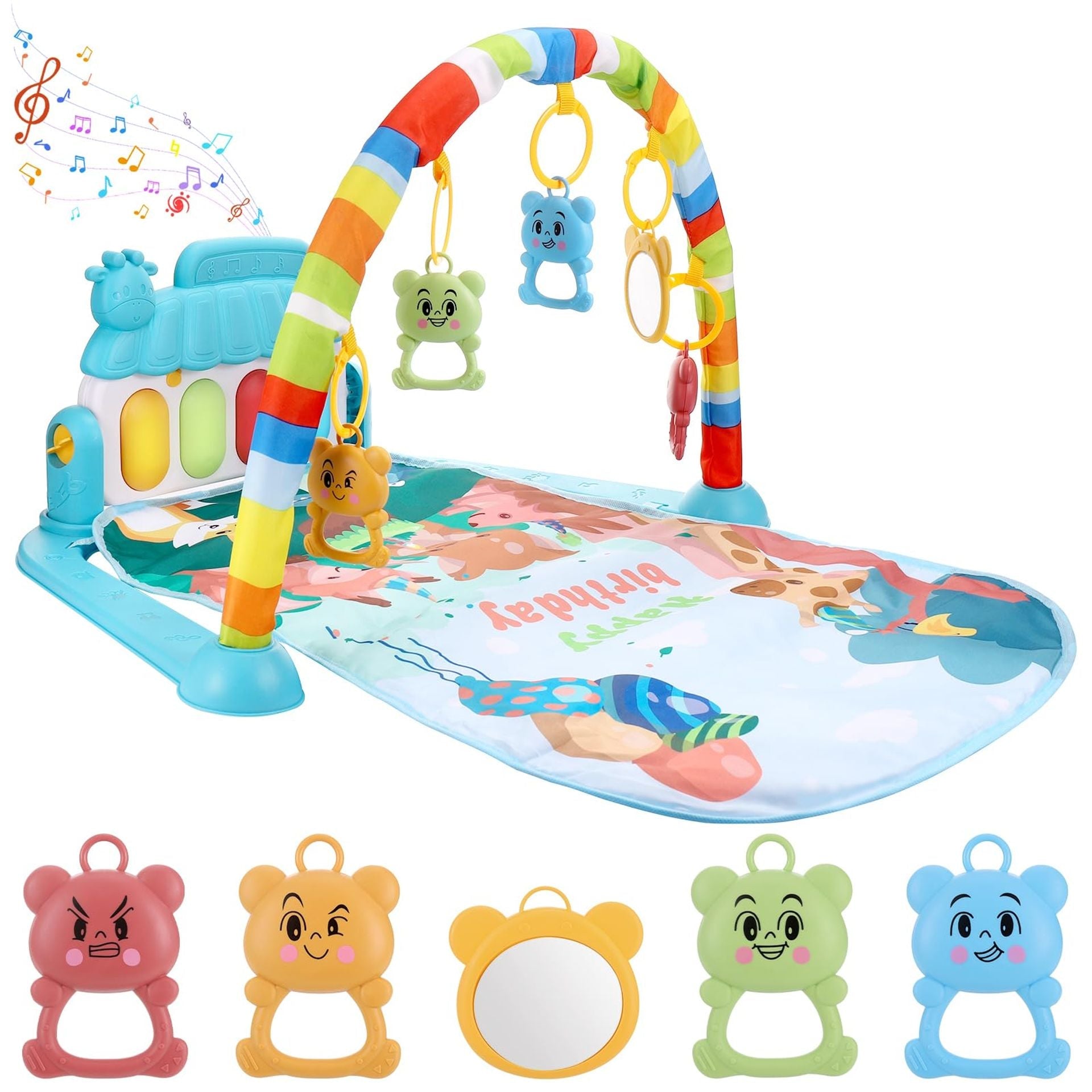 Baby Piano Play Gym Mat with Music, Lights & Detachable Toys for Early Development - Blue share rating star 1rating star 2rating star 3rating star 4rating star 5
