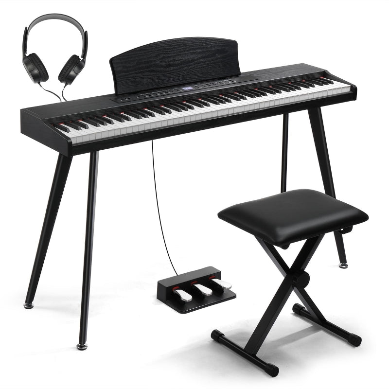 Glarry GPP-203 88 Key Full Size Semi-Weighted Standard Electric Digital Piano Black
