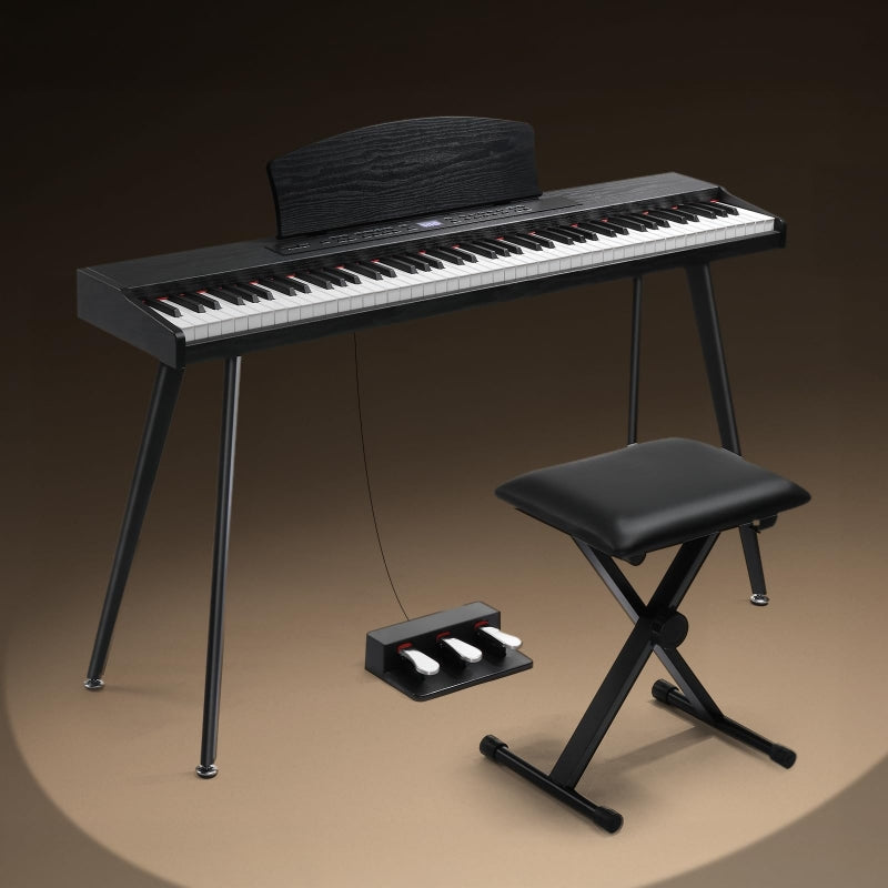 Glarry GPP-203 88 Key Full Size Semi-Weighted Standard Electric Digital Piano Black